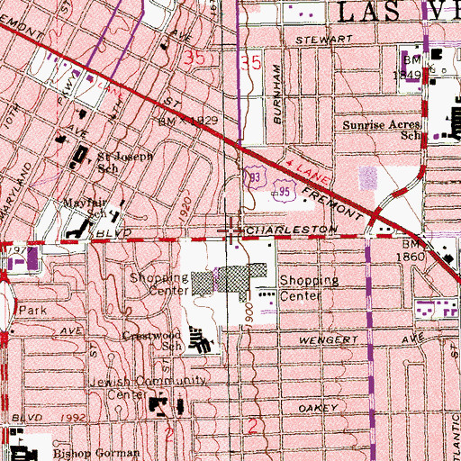 Topographic Map of Iglesia de Dios Pentecostal, NV