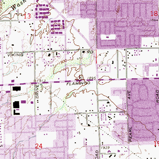Topographic Map of Iglesia Roca de Salvacion, NV