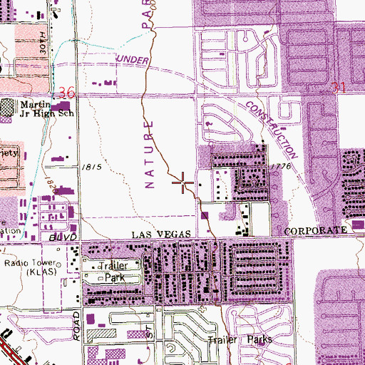 Topographic Map of Jesus is Lord Church of Henderson, NV