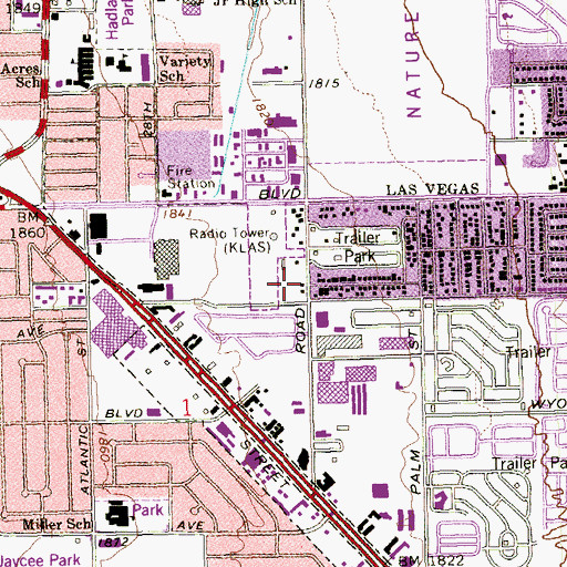 Topographic Map of Kingdom Hall of Jehovahs Witnesses, NV