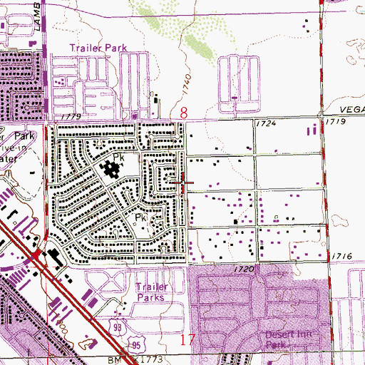 Topographic Map of Kingdom Hall of Jehovahs Witnesses, NV