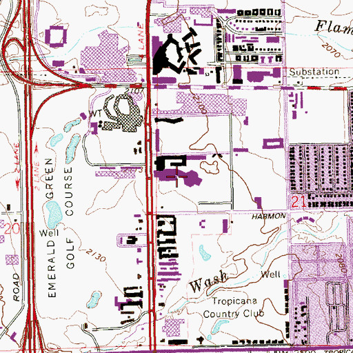 Topographic Map of Aladdin Hotel and Casino, NV