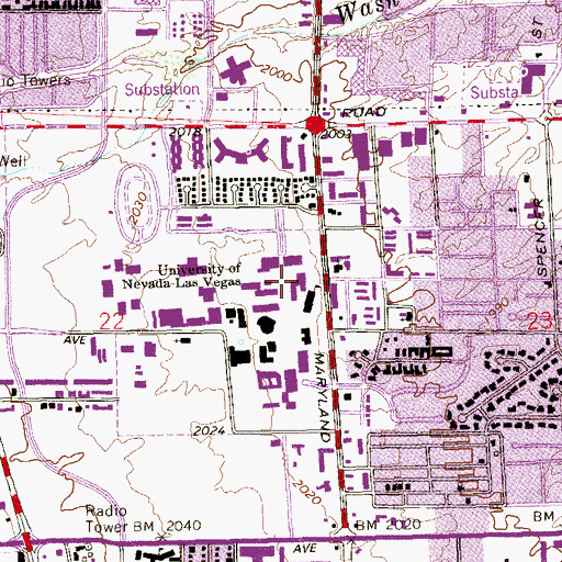 Topographic Map of Alta Ham Fine Arts Building, NV