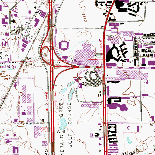 Topographic Map of Bellagio Hotel and Casino, NV