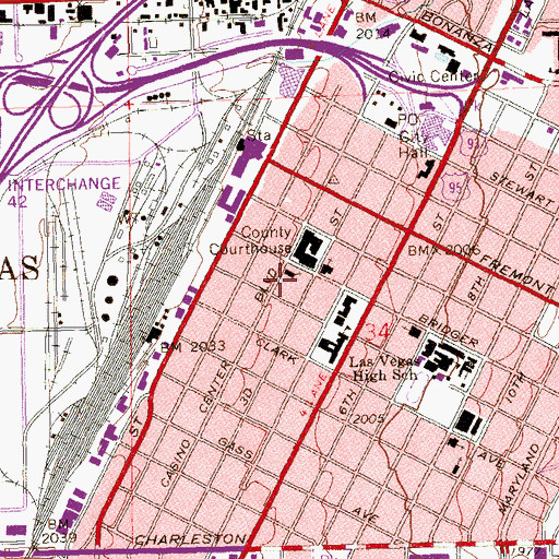 Topographic Map of Bridger Building, NV
