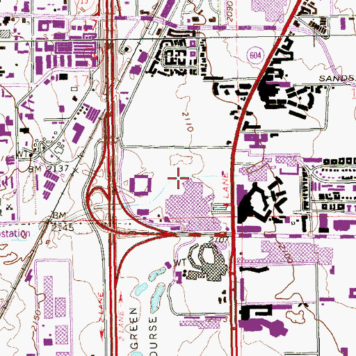 Topographic Map of Caesars Hotel and Casino, NV