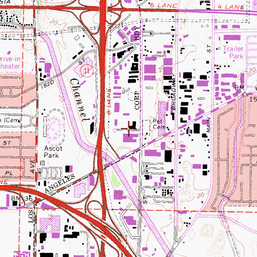 Topographic Map of Pet Haven Cemetery, CA