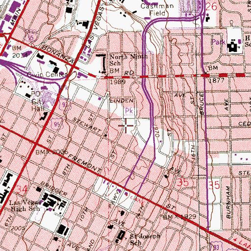 Topographic Map of Canon Senior Center, NV