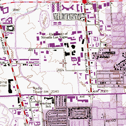 Topographic Map of Central Desert Complex, NV