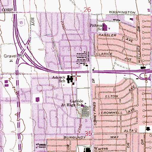 Topographic Map of Charleston Neighborhood Preservation Society, NV