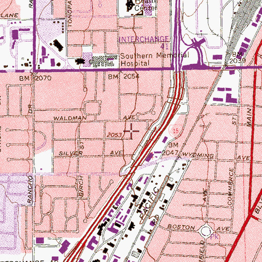 Topographic Map of Las Vegas Fire and Rescue Station 10, NV