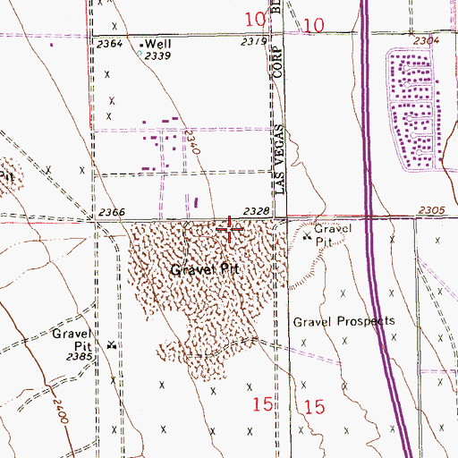 Topographic Map of Las Vegas Fire and Rescue Station 42, NV