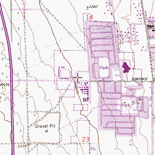 Topographic Map of Las Vegas Fire and Rescue Station 43, NV