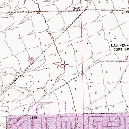 Topographic Map of Las Vegas Fire and Rescue Station 44, NV