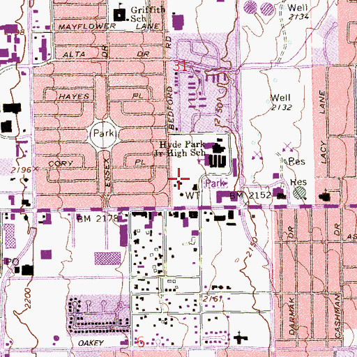 Topographic Map of Las Vegas Fire and Rescue Station 5, NV