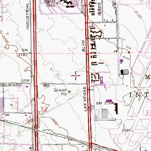Topographic Map of Clark County Fire Department Station 11, NV