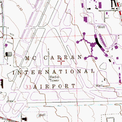 Topographic Map of Clark County Fire Department Station 13, NV