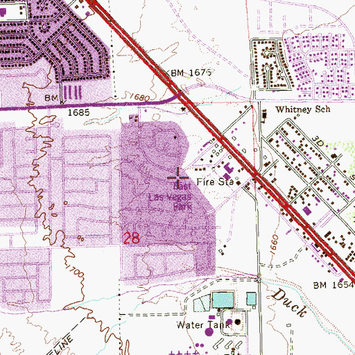 Topographic Map of Clark County Fire Department Station 17, NV