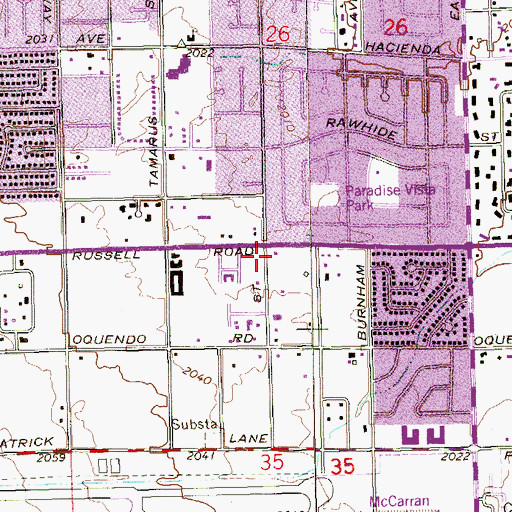 Topographic Map of Clark County Fire Department Station 19, NV