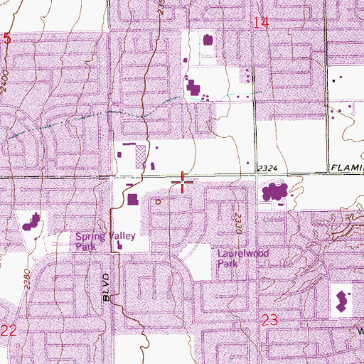Topographic Map of Clark County Fire Department Station 22, NV
