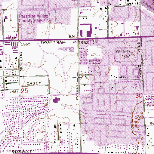 Topographic Map of Clark County Fire Department Station 25, NV