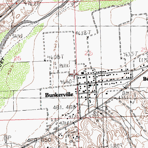 Topographic Map of Clark County Fire Department Station 71, NV