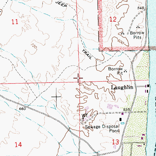 Topographic Map of Clark County Fire Department Station 76, NV
