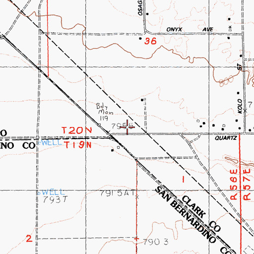 Topographic Map of Clark County Fire Department Station 77, NV