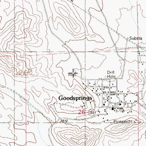 Topographic Map of Clark County Fire Department Station 78, NV