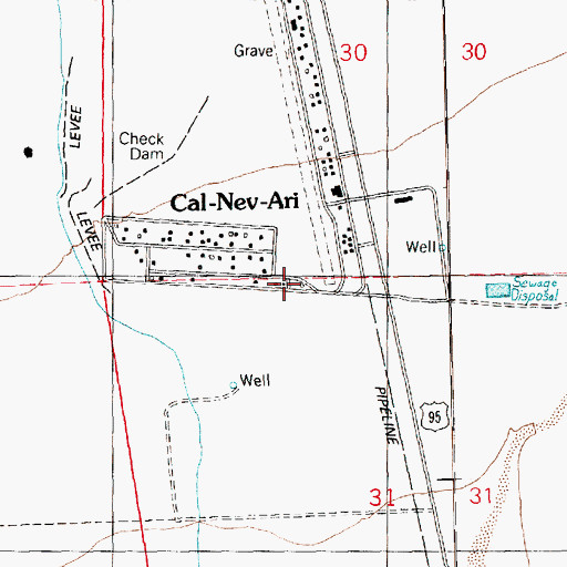 Topographic Map of Clark County Fire Department Station 84, NV
