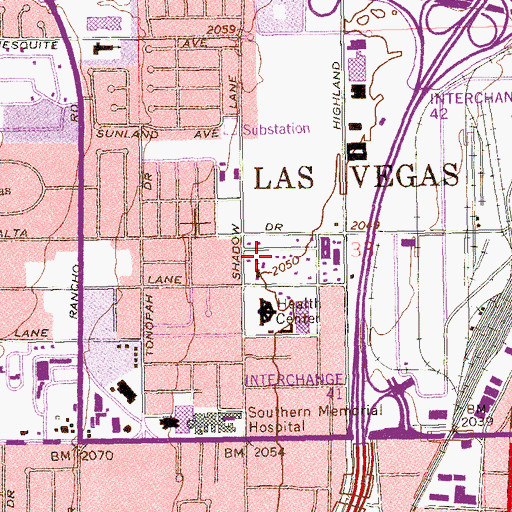 Topographic Map of Clark County Operations Center, NV