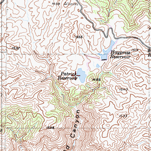 Topographic Map of Patrick Reservoir, CA