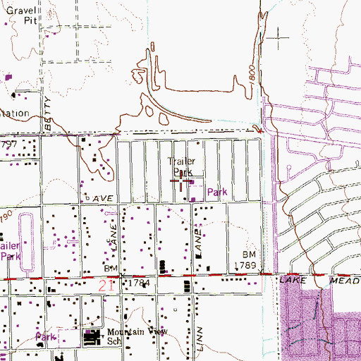 Topographic Map of Coleman Senior Center, NV