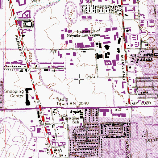 Topographic Map of Cox Pavillon, NV