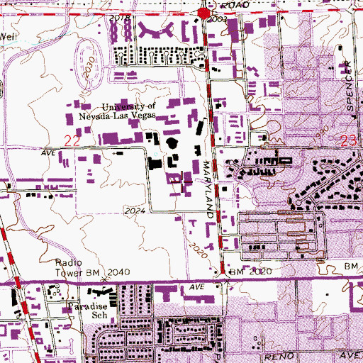 Topographic Map of Donald C Moyer Student Union, NV