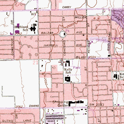Topographic Map of Doolittle Community Center, NV