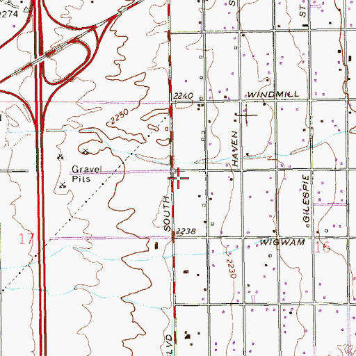 Topographic Map of Enterprise Library, NV