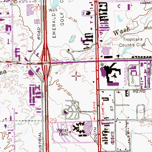 Topographic Map of Excalibur Hotel and Casino, NV