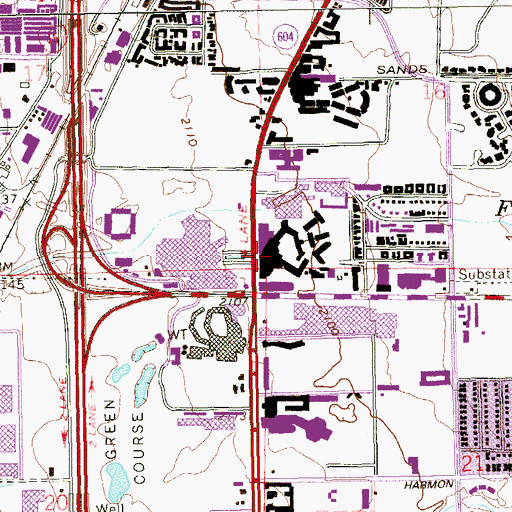 Topographic Map of Flamingo Hotel and Casino, NV