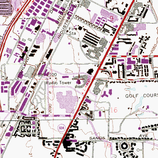 Topographic Map of Frontier Hotel and Casino, NV