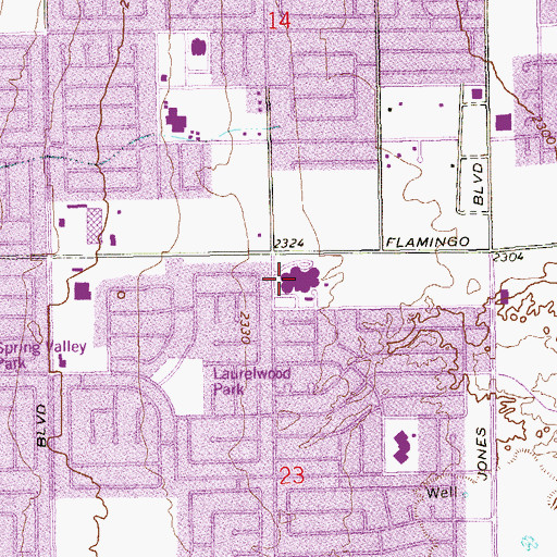 Topographic Map of Guinn Community Center, NV
