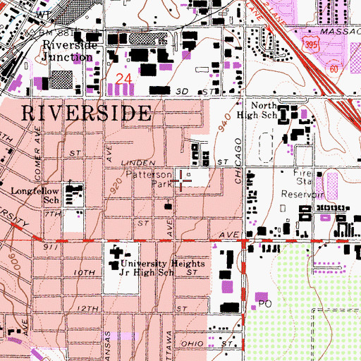 Topographic Map of Patterson Park, CA