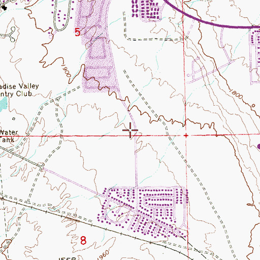 Topographic Map of Henderson Fire Department Station 94, NV