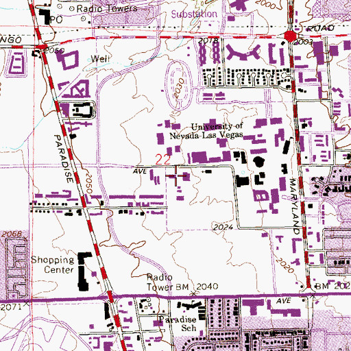 Topographic Map of Herman Westfall Building, NV