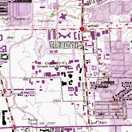 Topographic Map of Holbert H Hendrix Education Auditorium, NV