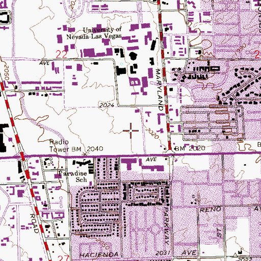 Topographic Map of Houssels Building, NV