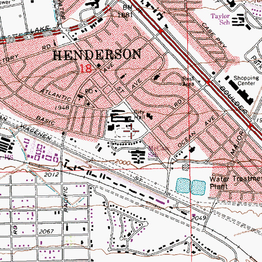 Topographic Map of James I Gibson Library, NV