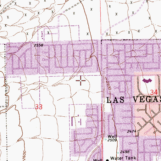 Topographic Map of Johnson Track Break Center, NV