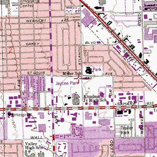Topographic Map of Las Vegas Metropolitan Police Department Substation, NV