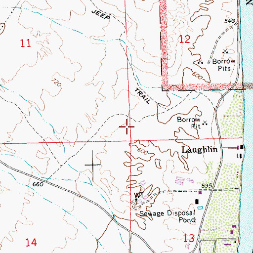 Topographic Map of Laughlin Community Resources Building, NV